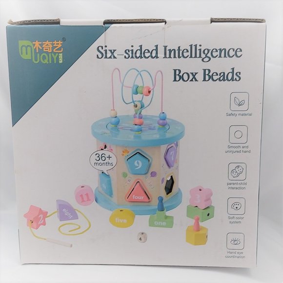 Six Sided Intelligence Box Beads New - Picture 1 of 10